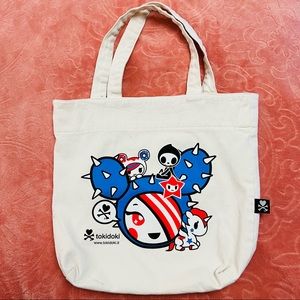 tokidoki red white blue tote bag